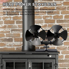 8 Blades Stove Fan Heat Powered Stove Fan - The Shopsite