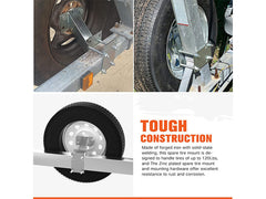 Trailer Wheel Bracket Spare Tire Carrier with Lock - The Shopsite