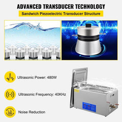22L Ultrasonic Cleaner Stainless Steel with Digital Timer - The Shopsite