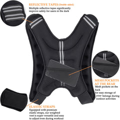 Weighted Vest 10kg Adjustable Weight Exercise Training - The Shopsite