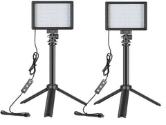 2-Pack Dimmable 5600K USB LED Video Light with Adjustable Tripod Stand - The Shopsite