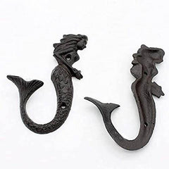 Cast Iron Mermaid Hook - Rustic - Set Of 2 - The Shopsite
