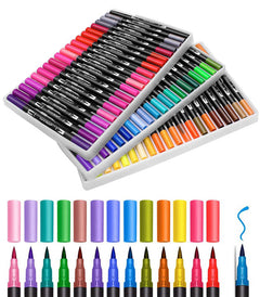 Watercolor Marker Pens Dual Tip 60pcs Tip Watercolour Pen Marker Set - The Shopsite