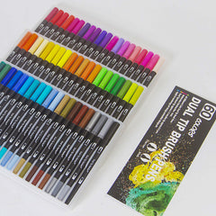 Watercolor Marker Pens Dual Tip 60pcs Tip Watercolour Pen Marker Set - The Shopsite