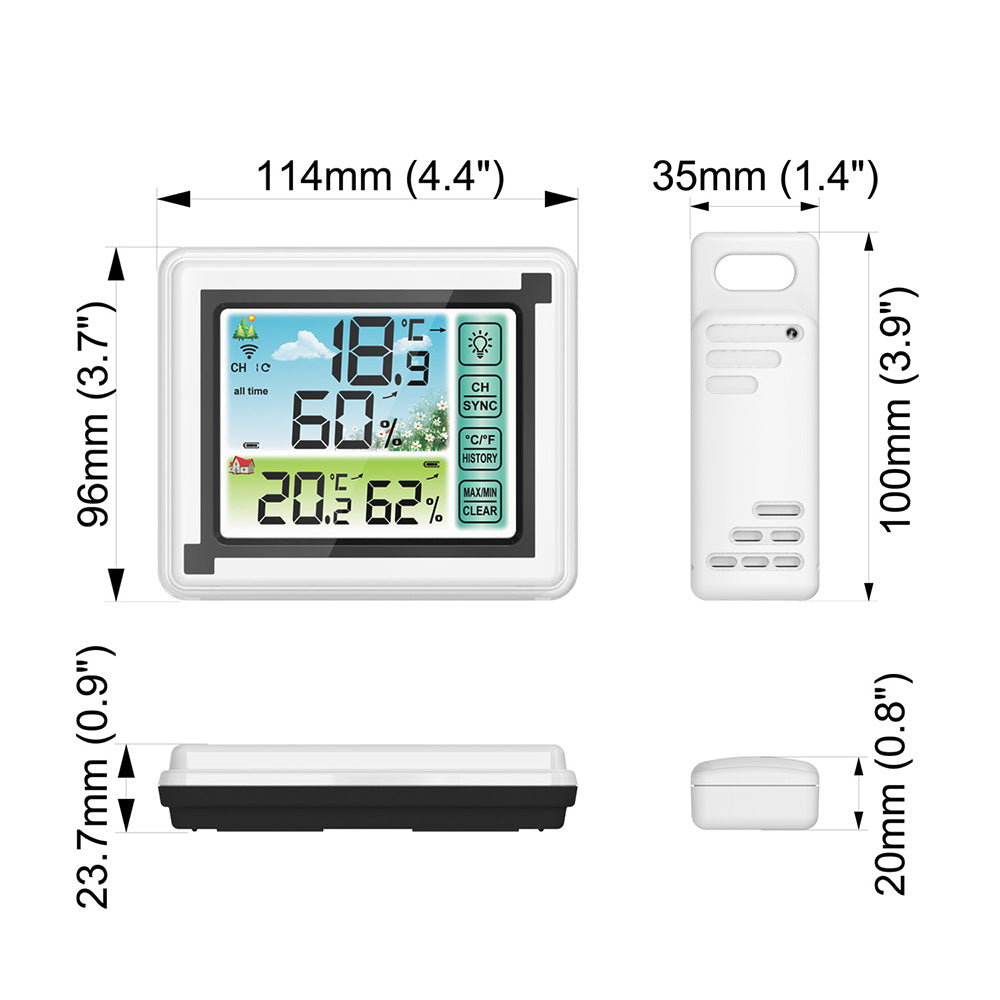 Wireless Weather Station Indoor Outdoor Outdoor Hygrometer Thermometer Weather Station - The Shopsite