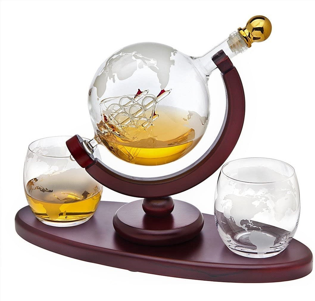 Whiskey Decanter 850ml 2 Glasses - The Shopsite