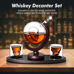 850Ml Skull Whiskey Decanter Set 2 Whisky Glasses - The Shopsite
